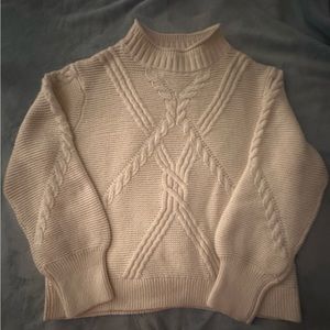 Cable-knit pullover sweater